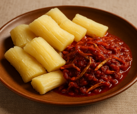 Ubi Kayu With Ikan Bilis